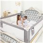 Barrière de Lit Enfants Bébés Protection Bord de Lit pour Sécurité des Enfants Bébés Portable Bedrail Safetyguard (Gris