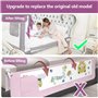 Barrière de Lit Enfants Bébés Protection Bord de Lit pour Sécurité des Enfants Bébés Portable Bedrail Safetyguard (Gris, 200CM)