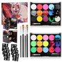 URAQT 2Pcs Peinture Corporelle Lumineux pour Visage Corps,15 Couleurs Palette de Maquillage Fluo Fluorescents UV,15 Couleurs Pal