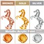 Wadities Peinture Arylique Métallique Or & Argent & Bronze 375ml, Peinture Feuille d'Or pour Peinture d'Art, Idéal pour Toile, B