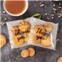 100PCS Sacs Transparents Sachet Plastique Auto-Adhésif Remerciement Pochette Motif Thank you Fournitures de Fête Sac Emballage B