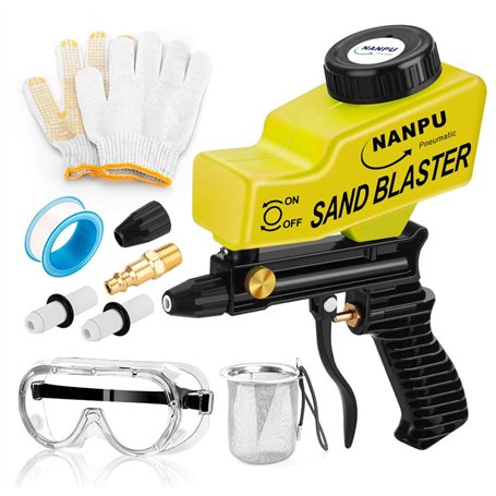 NANPU Pistolet à sable pneumatique avec alimentation par gravité – Buse en céramique