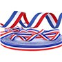 SULOLI 50m*10mm Bobine de Ruban Tricolore，Ruban Nylon Bobine Décorative Tricolore Français Rouge Blanc et Bleu en Couleurs du Dr