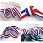 SULOLI 50m*10mm Bobine de Ruban Tricolore，Ruban Nylon Bobine Décorative Tricolore Français Rouge Blanc et Bleu en Couleurs du Dr