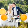 1Pc Banderole VIVE les MARIES Guirlande Just Married pour Décoration Voiture Mariage Fiançailles avec Ruban
