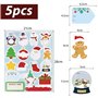 85Pcs Étiquette Autocollant Noël en Français Joyeux Noël 17 Formes Père Noël Bonhomme Neige Renne Sapin Sticker Auto-adhésif pou