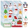85Pcs Étiquette Autocollant Noël en Français Joyeux Noël 17 Formes Père Noël Bonhomme Neige Renne Sapin Sticker Auto-adhésif pou