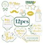 12PCS Baby Shower Photo Booth Props en Français Décorations Baby Shower pour Fête de Naissance Fille Garçon Anniversaire Accesso