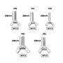Be In Your Mind 50pcs Vis à Oreilles Papillon M3 M4 M5 M6 M8 Ensemble de Boulons à Oreilles en Acier Inoxydable Vis Papillon en