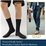 Wamicu Chaussettes Homme 43-46, 5 Paires Fines Mi-mollet Respirantes Chaussettes en Coton Peigné, Convient aux entreprises, aux