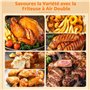 YASHE Air Fryer 2 Compartiments, 9L Friteuse Sans Huile avec 2 Tiroirs, 8-en-1 Programmes de Cuisson, Écran Tactile LED, Circula