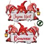 GEBETTER Décoration à Suspendre Noël 1Pc Plaque en Bois “Joyeux Noël””Bienvenue” Motif Nain de Noël Suspension avec Ficelle pour
