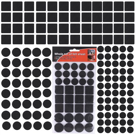SULOLI 140pcs Patins pour Meubles，3 Tailles Patins en Feutre Noir Auto-Adhésifs Protecteur de Sol Tampon Feutre，Patins Feutre po