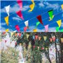 SULOLI 150pcs Multicolor Fanions Imperméable-80M Guirlande Fanions Drapeaux Triangle pour Anniversaire Mariage Intérieur Extérie
