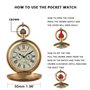 Tiong Montre de poche et gousset mécanique en cuivre antique pour homme avec chaîne et boîte cadeau de Noël, Or 1., Antique