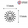 Tampon soleil souriant | 11mm | Cachet encreur carte de fidélité | Sun smiley ink stamp