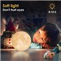 DESABF Lampe de sol à LED en forme de lune 3D avec variateur d’intensité, contrôle tactile, charge USB, lumière blanche chaude e