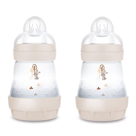 MAM Lot de 2 biberons anti-coliques de 160 ml - Avec tétine de taille 1 dès la naissance