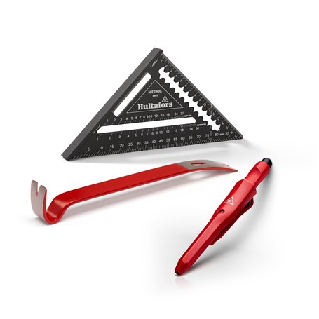 Hultafors 650340 Marqueur à trous profonds avec petit pied de biche et rafter carré de 180 mm I Kit d'outils de marquage