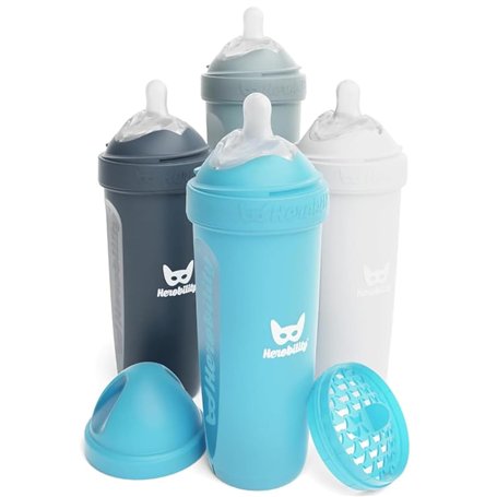 Biberons doubles anti-coliques Herobility – 12 fl oz/340ml – Lot de 4 – Biberons multicolores – Weiß