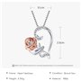 Sttiafay Collier en argent en forme de cœur pour femme avec pendentif en forme de rose et zircone - Cadeau romantique pour la Sa