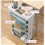 Bureau Étagère Mobile pour Salle de Classe, Organisateur de Rangement de Bureau Compact avec roulettes, Rangement Chariot Slim p
