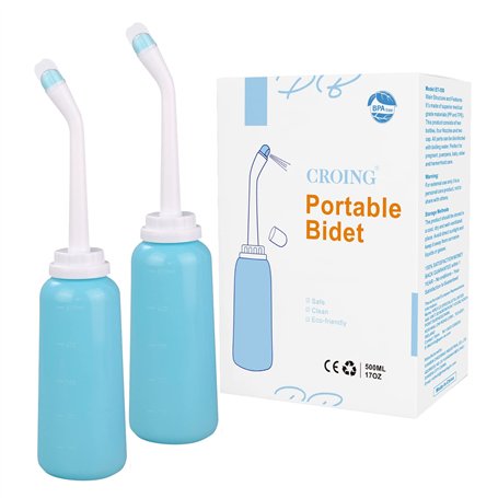 CROING-2 pcs 500 ML Bidet Portable pour Voyage avec Sac