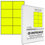 200 étiquettes autocollantes Jaune fluo de 105 X 74 mm - 8 étiquettes/feuille - 25 planches papier A4 adhésif couleur - pour imp