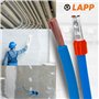 Kit de câblage Lapp H07V-K 10 mm² I 3 x 5 mètres de fils simples (noir, bleu, vert-jaune) + 100 embouts de câble rouge I Kit de 