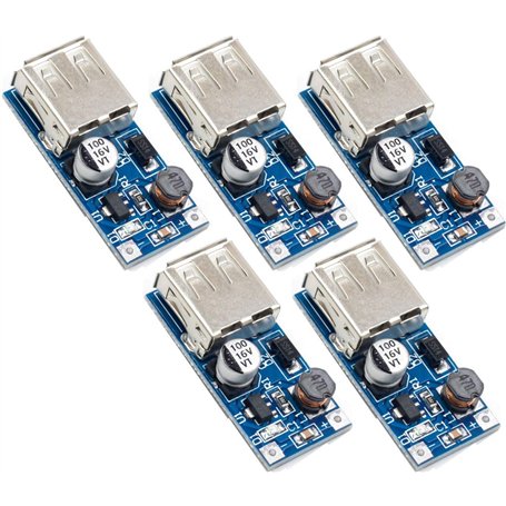 TECNOIOT 5pcs Convertisseur de Tension USB 0.9V-5V à 5V - Module d'Alimentation Booster DC