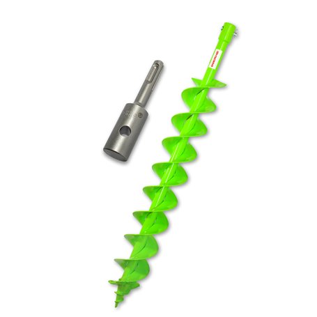 WERHE Perceuse de terre 100 mm avec réceptacle SDS Plus Pointe de perçage robuste Perceuse de pieux Perceuse de pieux Double arb