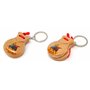 2 x naturel Porte-clés. mini châtaignettes. petit porte-clés instrument de musique. danse flamenco. petite. espagnol espagnol