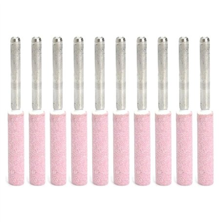 LEXIANG 10 pièces aiguiseur de tronçonneuse Pierres de meulage 4.8mm 3/16 Outil d'affûtage Pierres bavure scie à chaîne Outil de