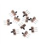 GUMEI 10 pièces 2 Positions Marche/arrêt SPDT 1P2T 3 Broches Panneau PCB Mini Interrupteur à glissière Vertical SS12D00G3