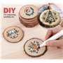 Liuer Tranches de Bois Naturel 60PCS Rondin Rondelle Rond en Bois Craft Wood kit Inachevé pour Les Arts l'artisanat Décorations 
