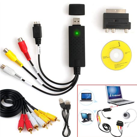 GuoQiao 1 Ensemble USB2.0 VHS vers D convertisseur Kit de Dispositif de Capture vidéo pour 10 enregistreur vidéo Plastique + mét