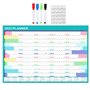 Calendrier mural 2025 annuel complet avec marqueur effaçable et autocollants adhésifs 90 x 60 cm