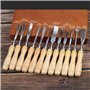 Ensemble D'outils de Sculpture sur Bois Professionnels avec 12 Couteaux
