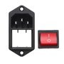 Bluelover 1Pcs 10A 250V 3Pin Iec320 C14 Inlet Module Plug Fuse with Switch Puissance Mâle - Noir