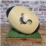 ALL SPORT VINTAGE - Ballon de Rugby en Cuir Vintage années 80 "Fier comme Un Coq- Cuir De Vachette - Cousu Main - Marque Françai
