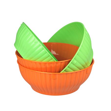 Set 4 bols à salade en plastique. Terrines 100% made in Italy. Parfait pour la cuisine et le camping. Saladier.