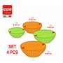 Set 4 bols à salade en plastique. Terrines 100% made in Italy. Parfait pour la cuisine et le camping. Saladier.
