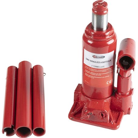 START - Cric Hydraulique à Bouteille 2T | Entretien & Urgence Auto | Hauteur Réglable | Acier Durable | Compact & Facile à Trans