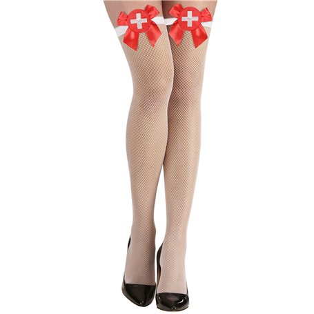 Widmann 01286 ? Bas Résille Poisson sans Support pour Infirmière avec n?UD Papillon en Satin