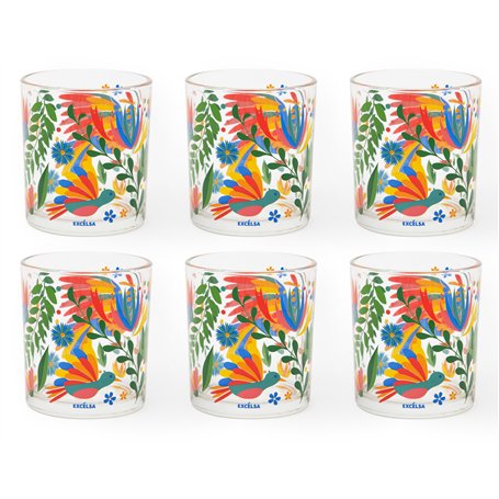 Excelsa Mexican Flowers Lot de 6 verres