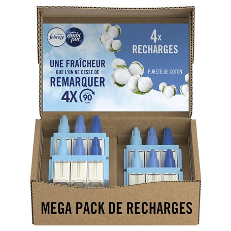 Febreze 3Volution Recharges Pureté de Coton pour Diffuseur Électrique