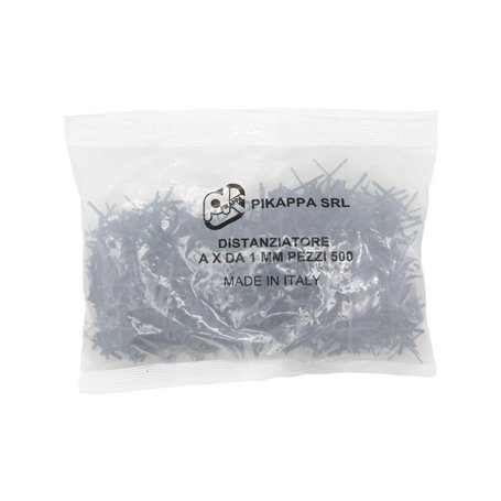 Pikappa 649 Entretoises en croix de 1 mm pour carreaux et revêtements Couleur grise. Sac de 500 pièces