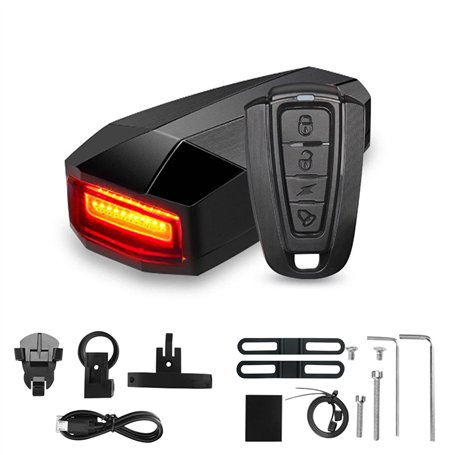WASAGA Feu arrière pour vélo avec télécommande pour Alarme