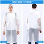 Aobetak Cape de pluie pour adulte imperméable Portable,réutilisable clair à capuches et les manches,EVA Matériau étanche Manteau