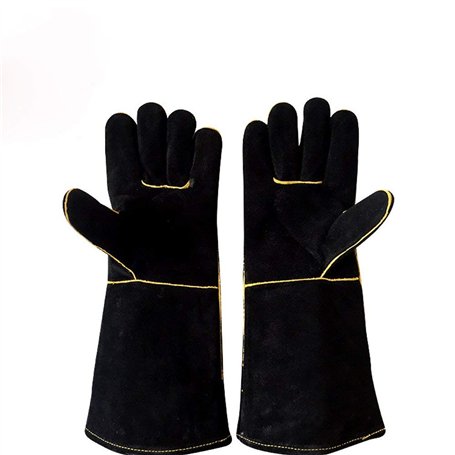 Qcwn ST100 Paire de gants de soudage doublés résistants à la chaleur